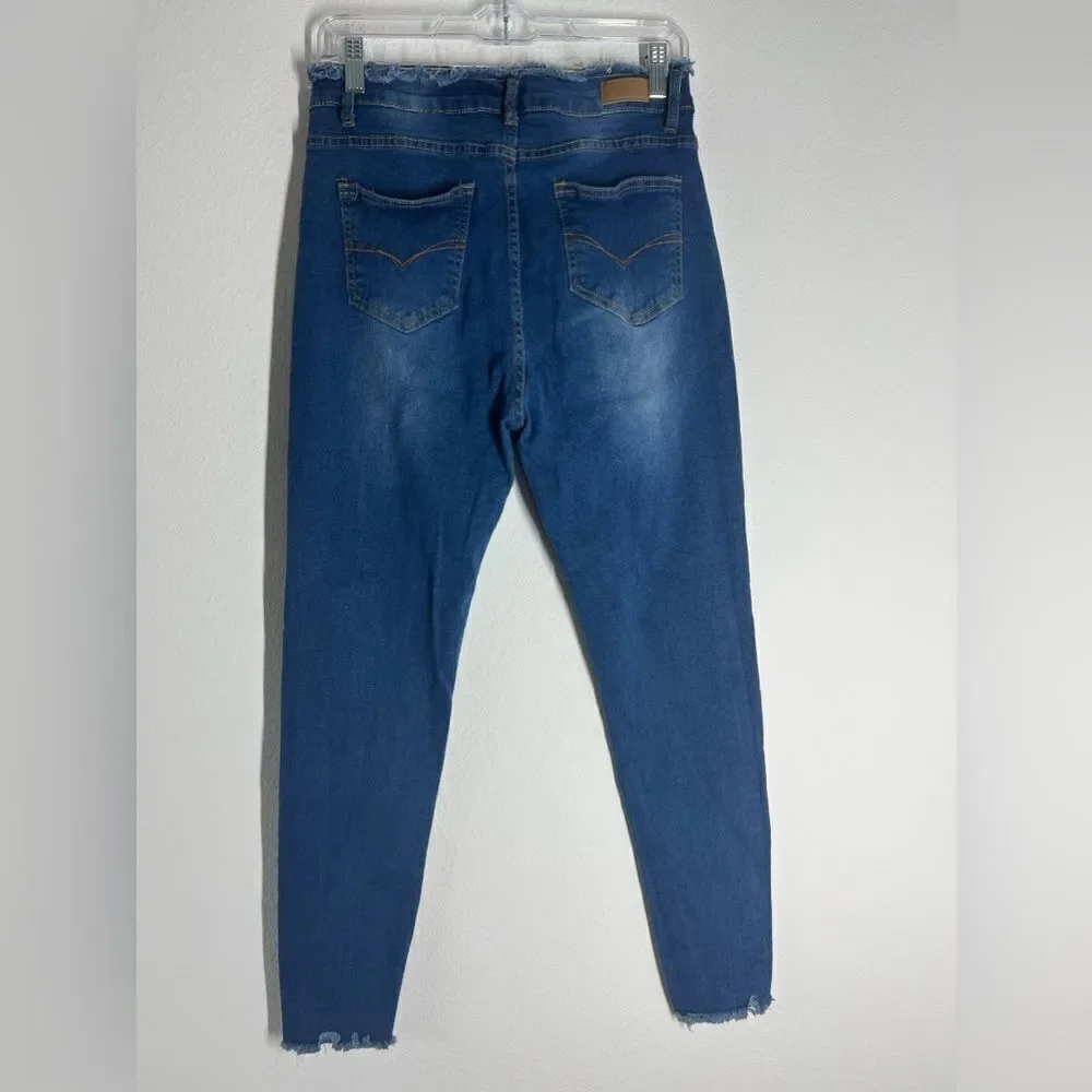 Pastel High Rise Medium Wash Ripped Skinny Jeans Size 13/31